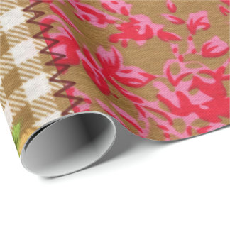 Floral Fabric Wrapping Paper
