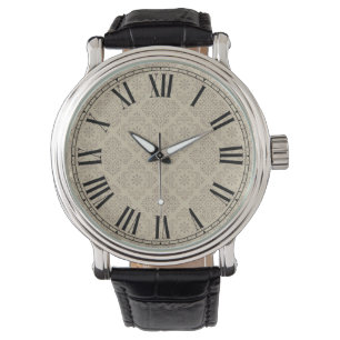 Floral Face Roman Numeral Watch