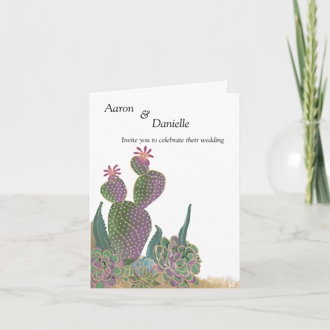 Floral Faire-part de mariage-Sedona Cactus Flower (Devant)