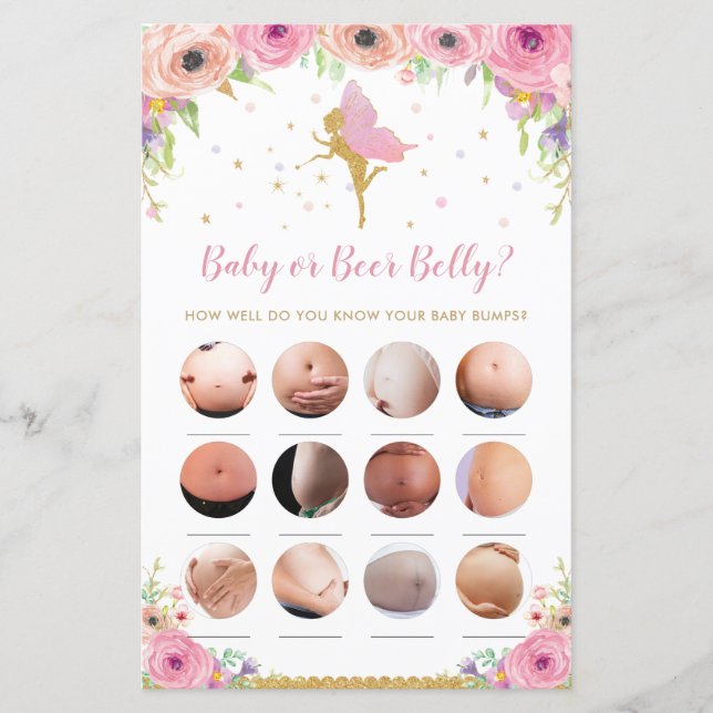 Floral Fairy Baby Predictions and Advice Activity (Front)