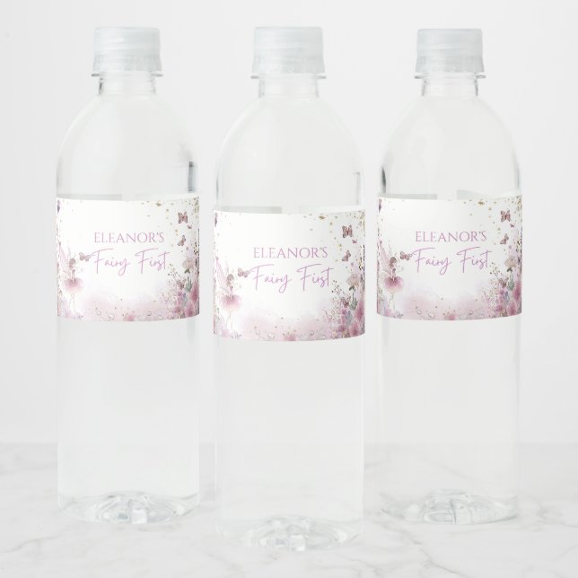 Floral Fairy First Personalised Party Bottle Label (Bottles)