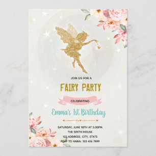 Floral fairy invitation