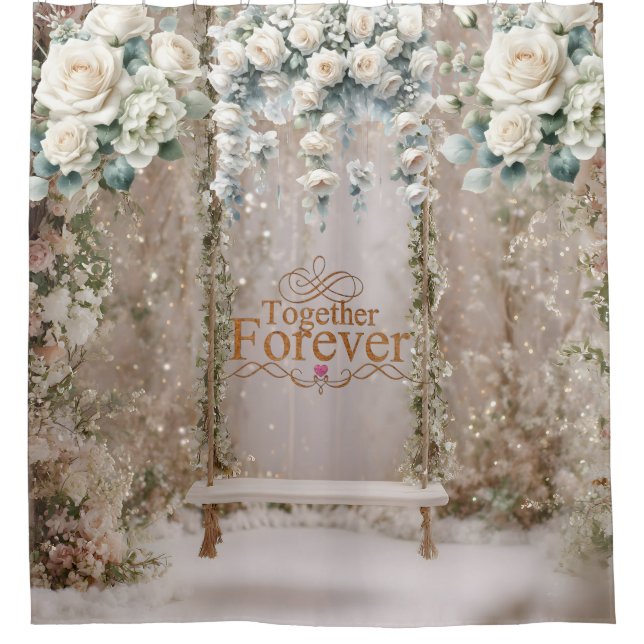 Floral Fairy Lights Wedding Backdrop Shower  (Front)