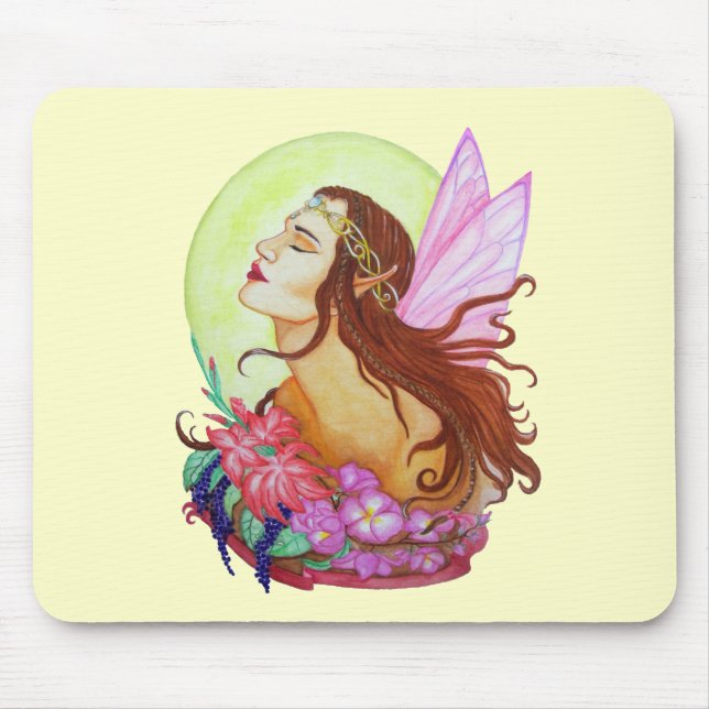 Floral Fairy Mouse Pad (Front)