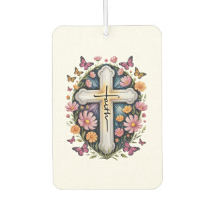 Floral Faith Cross Air Freshener