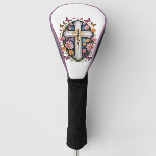 Floral Faith Cross  Golf Head Cover