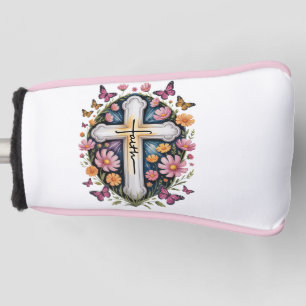 Floral Faith Cross Golf Head Cover