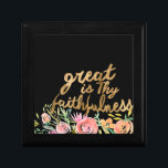 Floral Faith - Greath is Thy Faithfulness Gift Box<br><div class="desc">Floral Faith II by Studio W. "Great is Thy Faithfulness" done in a beautiful gold cursive script alongside watercolor flowers.</div>