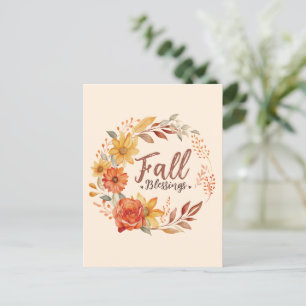 Floral Fall Blessings Postcard
