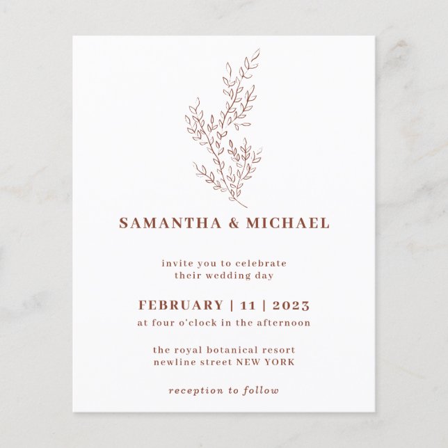 Floral Fall Boho Terracotta Indie Botanical budget Flyer (Front)