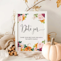 Floral fall date night ideas. Date jar bridal game