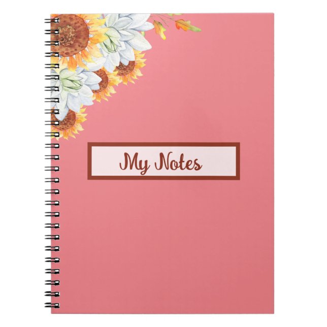 Floral Fall Inspire School  Notebook (Front)