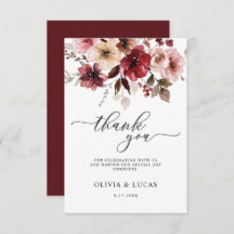 Floral Fall Maroon Rustic Fall Leaves Wedding