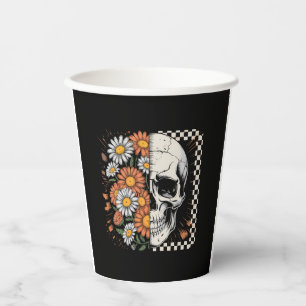 Floral Fall Skeleton Boho Halloween Paper Cups