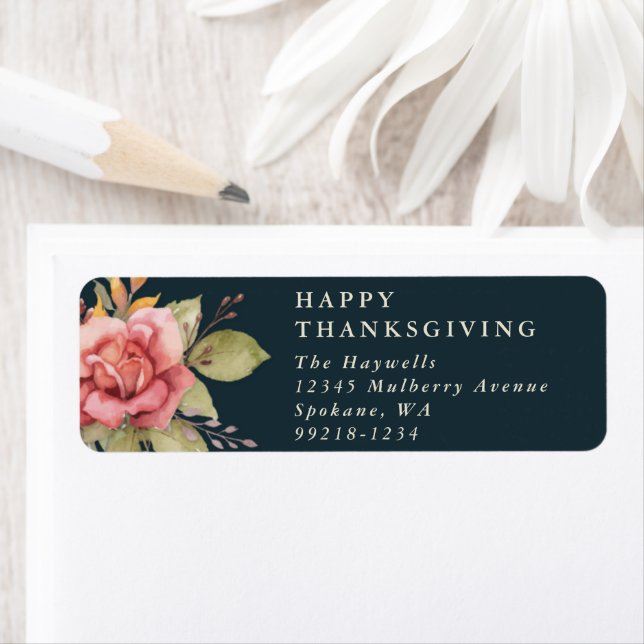 Floral Fall/Thanksgiving Message Return Adresse (En situation)