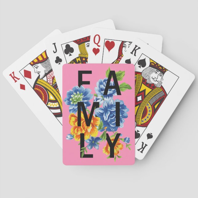 Floral Family Quote Playing Cards (Back)