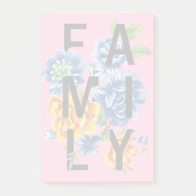 Floral Family Quote Post-it Notes (Front)