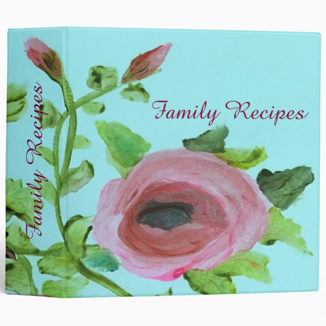 Floral Family Recipe Book Binder (Front/Spine)