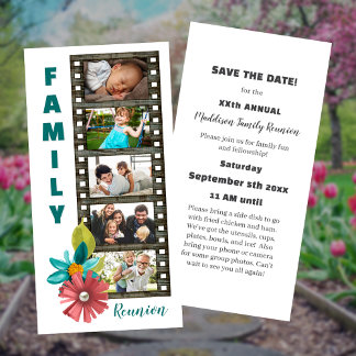 Floral Family Reunion Filmstrip Save the Date