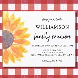 Floral Family Reunion Invitation Postcard