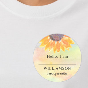 Floral Family Reunion Name Tag
