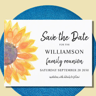 Floral Family Reunion Save The Date  Announcement Postcard