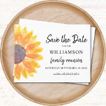 Floral Family Reunion Save The Date  Announcement Postcard<br><div class="desc">Ask your family to save the date for their Family Reunion with this floral save the date card. It features a watercolor sunflower in shades of yellow and orange. Easily customizable with your name and details. Because we create our own artwork you won't find this exact image from other designers....</div>