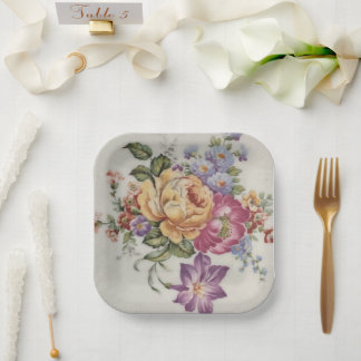 Floral Fancy Paper Plate