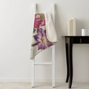Floral Fancy  Sherpa Blanket