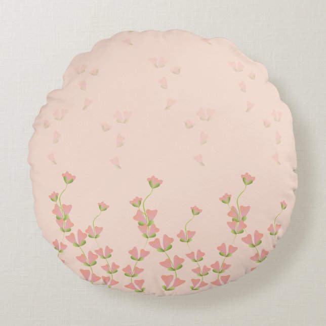 Floral Fantasies Round Pillow (Front)