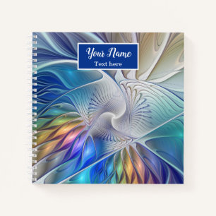 Floral Fantasy, Abstract Fractal Art Flower Name Notebook