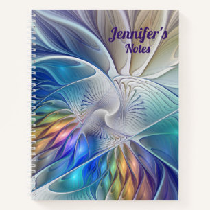 Floral Fantasy, Abstract Fractal Art Flower Name Notebook