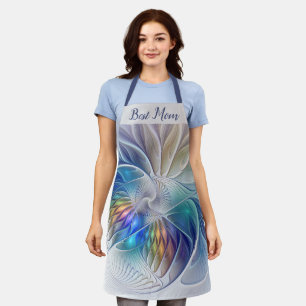 Floral Fantasy, Abstract Fractal Flower Best Mom Apron