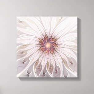 Floral Fantasy, Abstract Modern Pastel Flower Canvas Print