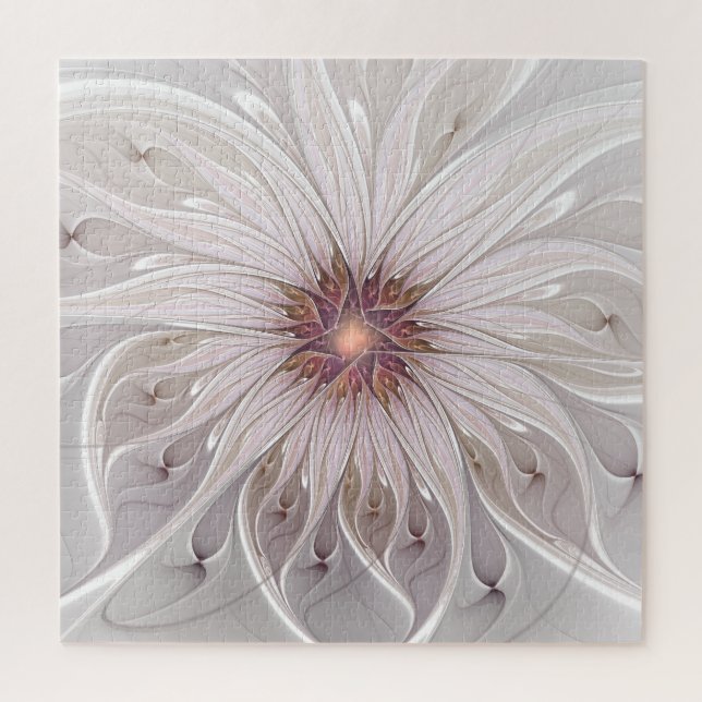 Floral Fantasy, Abstract Modern Pastel Flower Jigsaw Puzzle (Vertical)