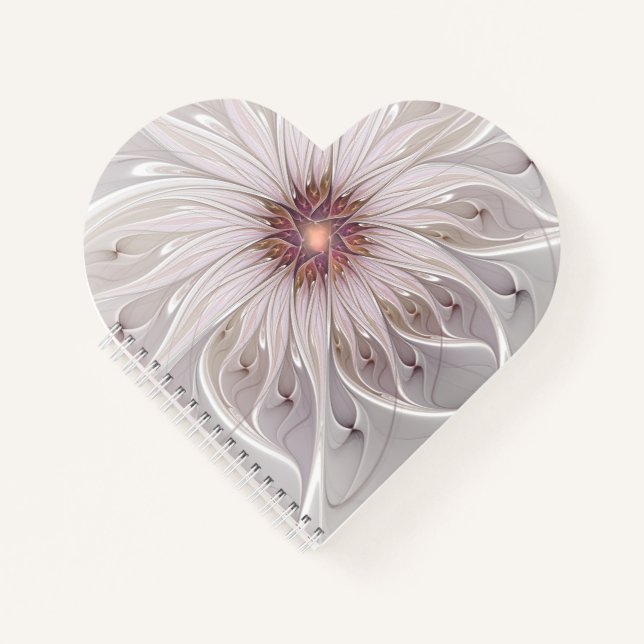 Floral Fantasy, Abstract Modern Pastel Flower Notebook (Front)
