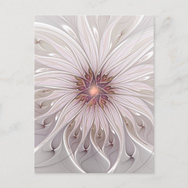 Floral Fantasy, Abstract Modern Pastel Flower Postcard (Front)