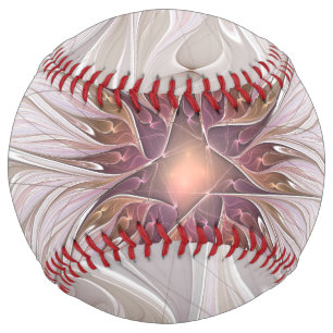 Floral Fantasy, Abstract Modern Pastel Flower Softball