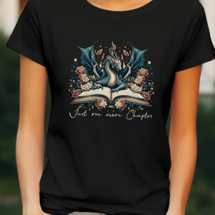 Floral Fantasy Book Dragon T-shirt
