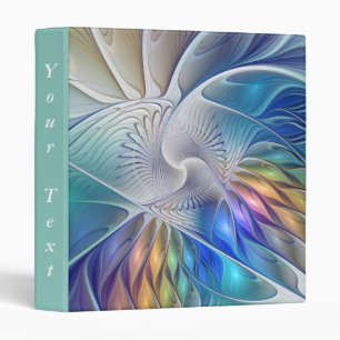 Floral Fantasy Colorful Abstract Flower Text Binder