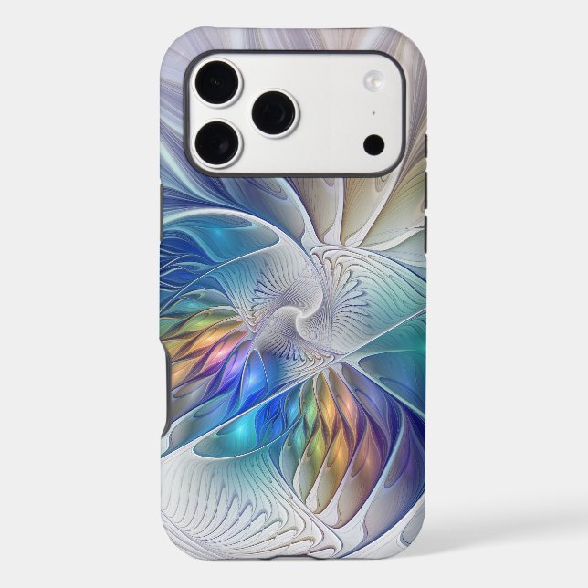 Floral Fantasy, Colorful Abstract Fractal Flower (Back)