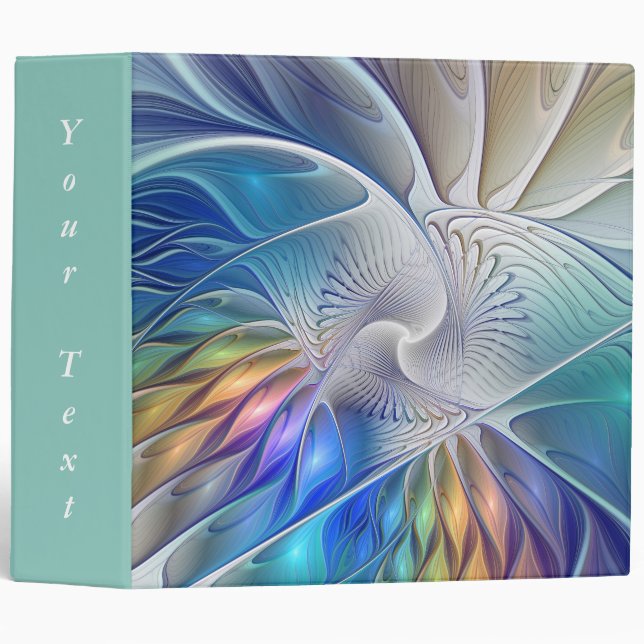 Floral Fantasy Colourful Abstract Flower Text Binder (Front/Spine)