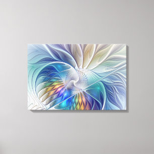 Floral Fantasy, Colourful Abstract Fractal Flower Canvas Print