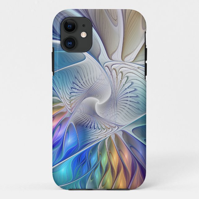 Floral Fantasy, Colourful Abstract Fractal Flower Case-Mate iPhone Case (Back)