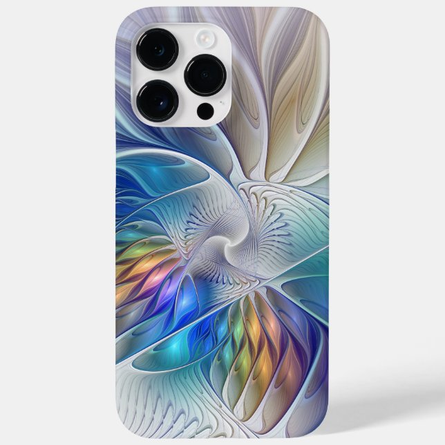 Floral Fantasy, Colourful Abstract Fractal Flower Case-Mate iPhone Case (Back)