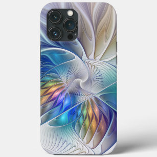 Floral Fantasy, Colourful Abstract Fractal Flower iPhone 13 Pro Max Case