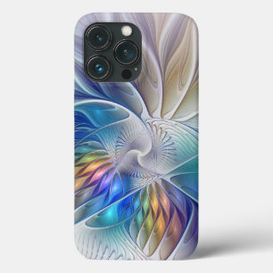 Floral Fantasy, Colourful Abstract Fractal Flower iPhone 13 Pro Case