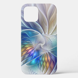 Floral Fantasy, Colourful Abstract Fractal Flower iPhone 12 Pro Case