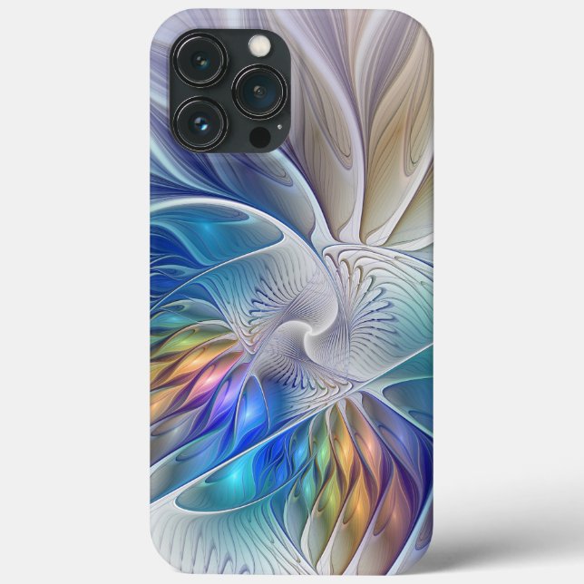 Floral Fantasy, Colourful Abstract Fractal Flower Case-Mate iPhone Case (Back)