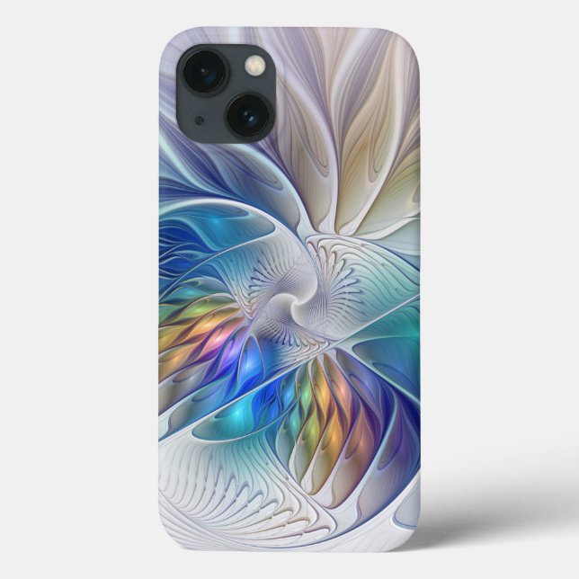 Floral Fantasy, Colourful Abstract Fractal Flower Case-Mate iPhone Case (Back)